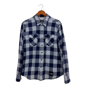 Levis NFL Seattle Seahawks Plaid Flannel Shirt Mens M Navy Gray Gameday Football